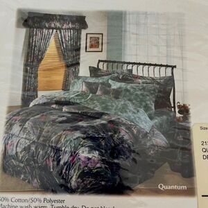 JCP Bedding Coordinate  JC Penney‎ Quantum Drapery In Black Multi 82 X 84